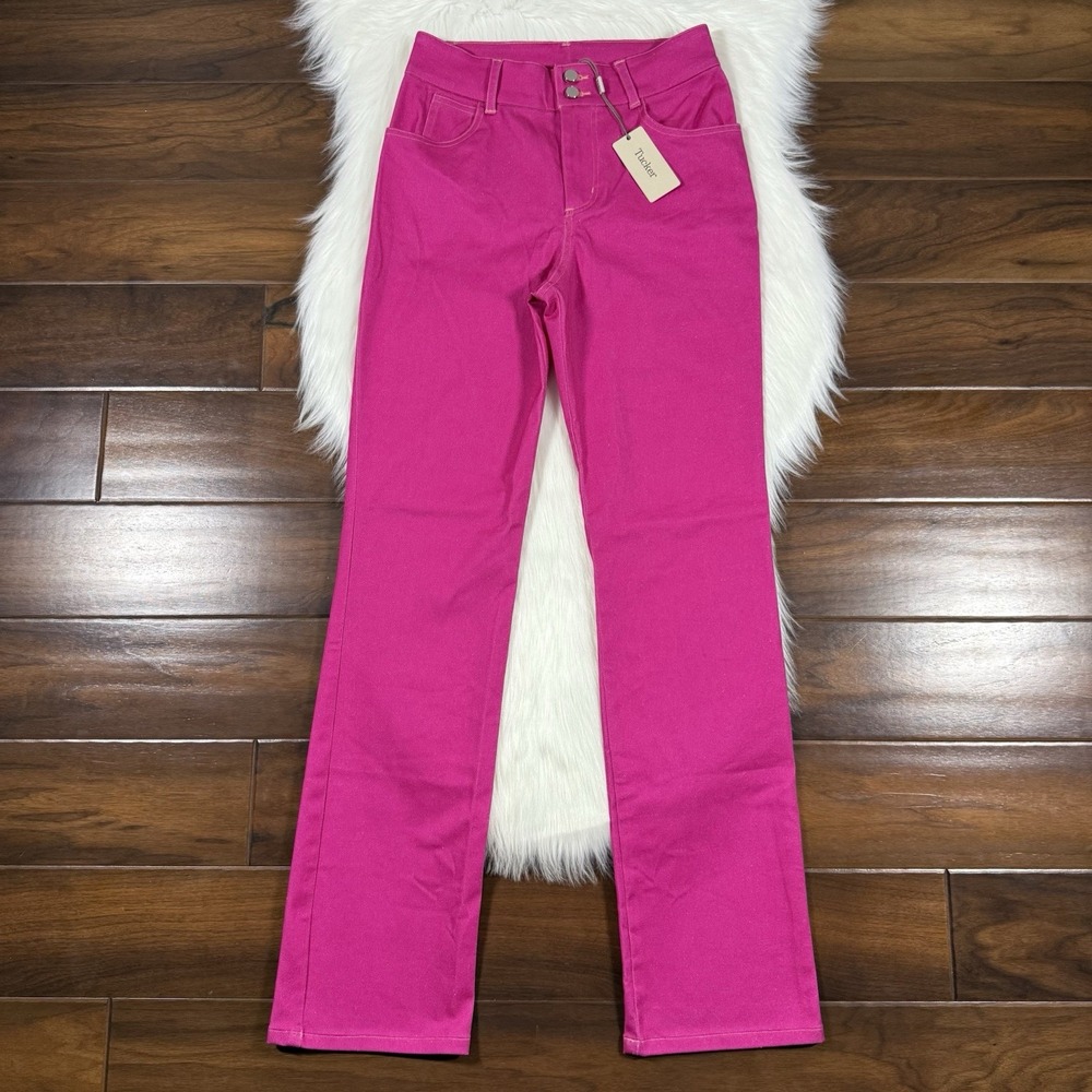 Tucker Women's Size 6 Hot Pink Organic Cotton Stretch Cotton Twill‎ Jeans Pants